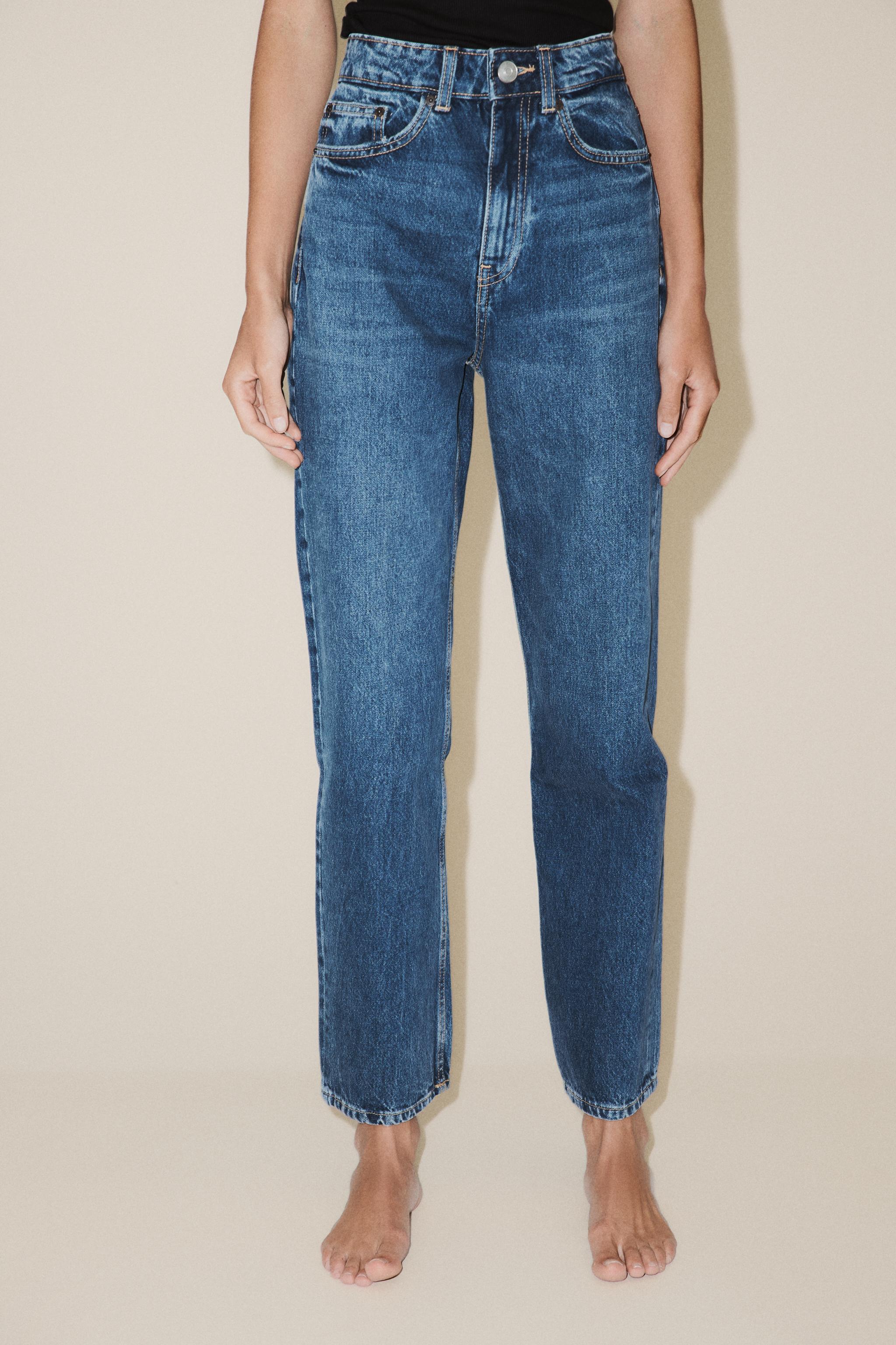 HIGH-WAISTED TRF MOM FIT JEANS